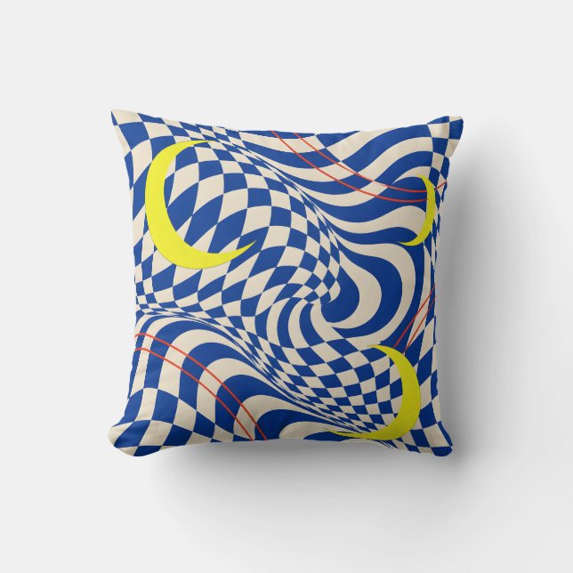 Coussin Damier Optique Jaune de Cobalt (Recto)