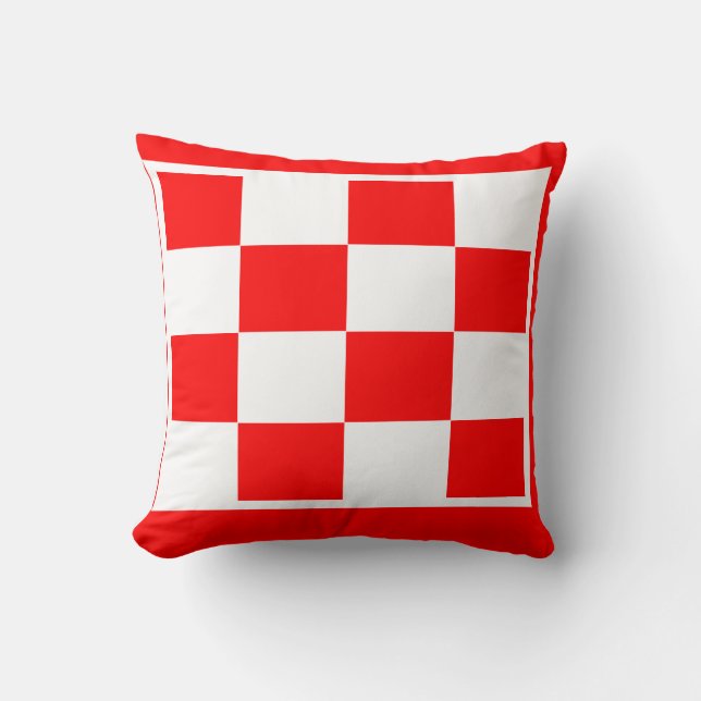 Coussin damier rouge et blanc (Recto)