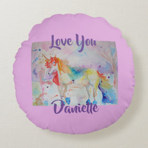 Coussin d'amour Licorne Rose pour la nurserie des 