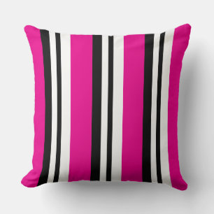 Coussin d'amour réversible à bande rose chaude