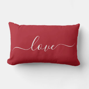 Coussin d'amour romantique rouge et blanc