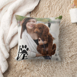 Coussin d'Amoureux des chiens d'Empreinte de patte