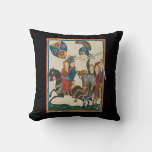 Coussin Damsel In Distress, Art Médiéval Du XIVe Siècle