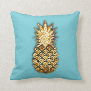 Coussin d'ananas de parties scintillantes d'or