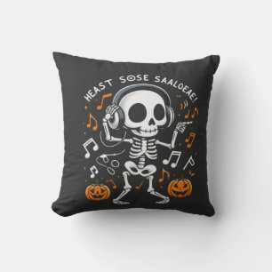 Coussin Dancing Skeleton Halloween Music Party T-shirt