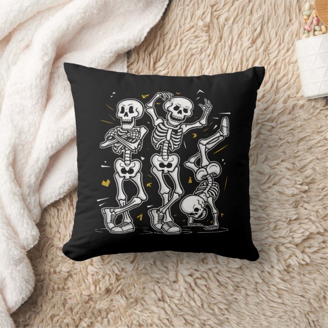 Coussin Dancing Skeletons Dance Challenge Halloween (Couverture)
