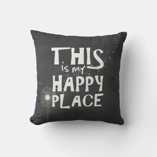 Coussin Dandelion Bonheur sur tableau de bord (Recto)
