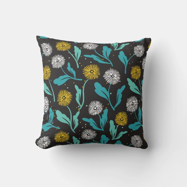 Coussin Dandelion de printemps Fleurs et design Feuille (Recto)