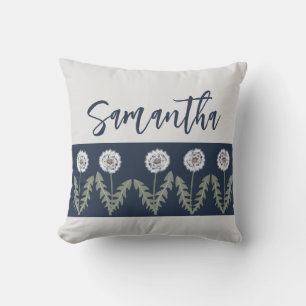 Coussin Dandelion Nom Sage Navy Bleu