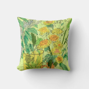 Coussin Dandelions Cerisier Cerisier Fleurs d'été Art Flor