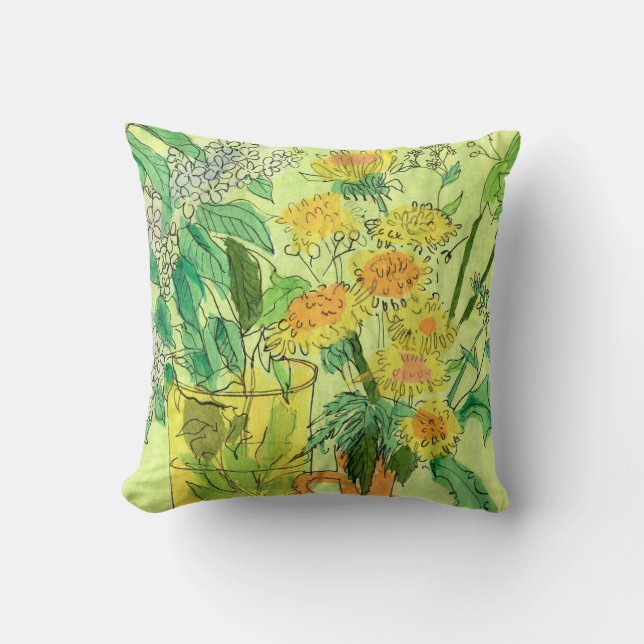 Coussin Dandelions Cerisier Cerisier Fleurs d'été Art Flor (Recto)