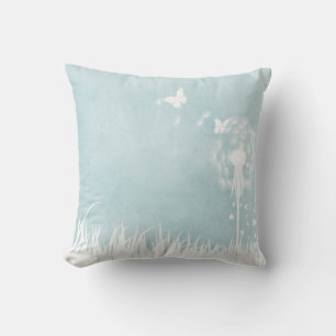 Coussin Dandelions, papillons et Ciel bleu