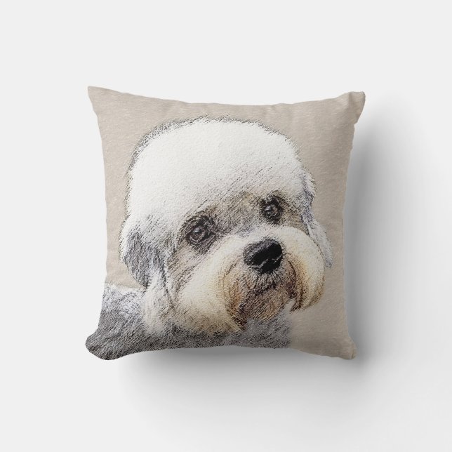 Coussin Dandie Dinmont Terrier Peinture originale de Chien (Recto)