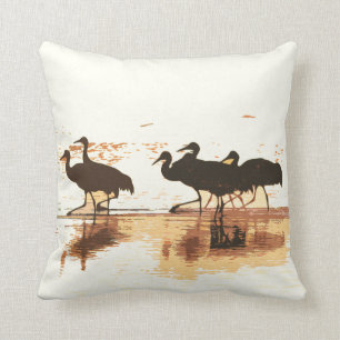 Coussin d'animaux de faune d'oiseaux de grues de