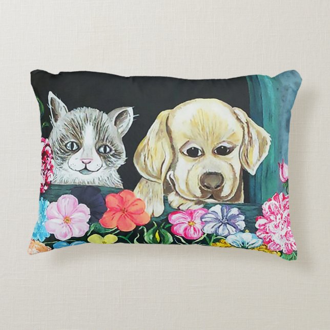 Coussin d'animaux familiers de boîte de fenêtre, (Dos)