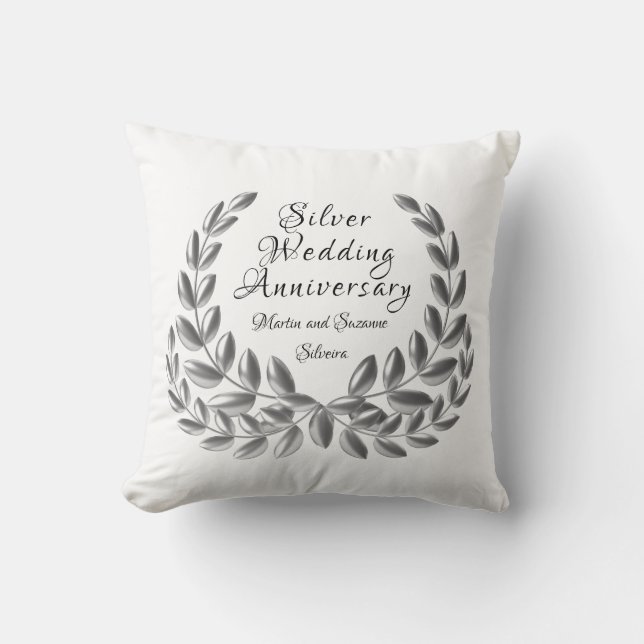 Coussin d'anniversaire de noces d'argent (Recto)