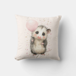 Coussin d'anniversaire d'opossum • Décoration d'an