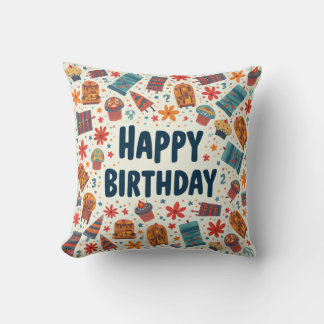 coussin d'anniversaire heureux