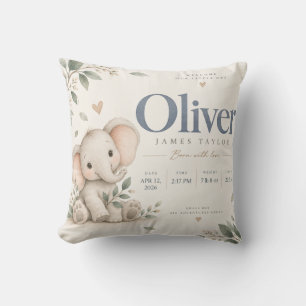 Coussin d'annonce de naissance de bébé éléphant Ol