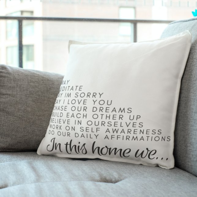 Coussin Dans Cette Maison : Priez, Méditez, Affirmations A (Créateur téléchargé)