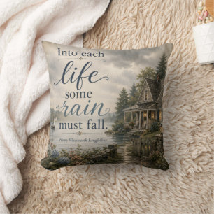 Coussin Dans chaque vie, une pluie Cottage rustique