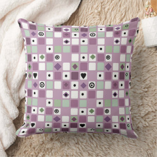 Coussin Dans des tons lilas rosé, motif géométrique