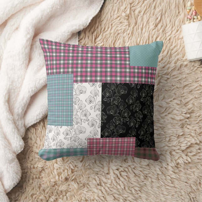 Coussin Dans des tons patchwork multicolores (Couverture)