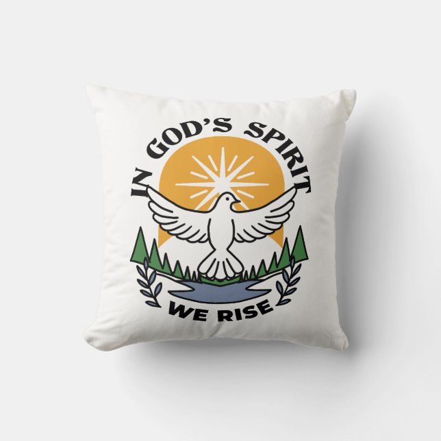 Coussin Dans l’Esprit de Dieu, nous nous élevons - Foi et  (Recto)