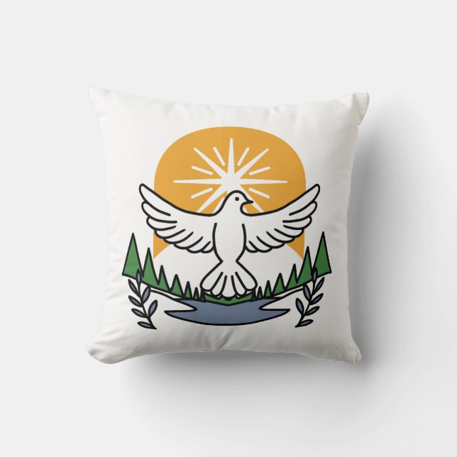Coussin Dans l’Esprit de Dieu, nous nous élevons - Foi et  (Recto)