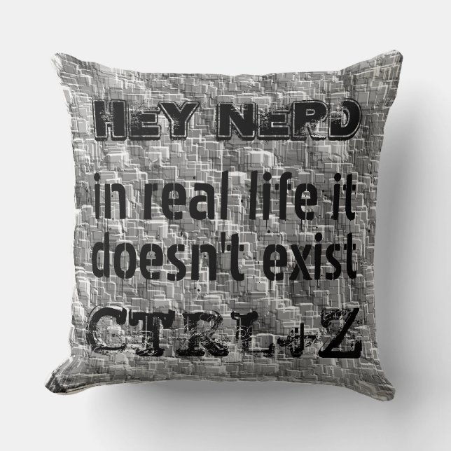 Coussin Dans la vie réelle il n'y a pas d'annulation, styl (Recto)