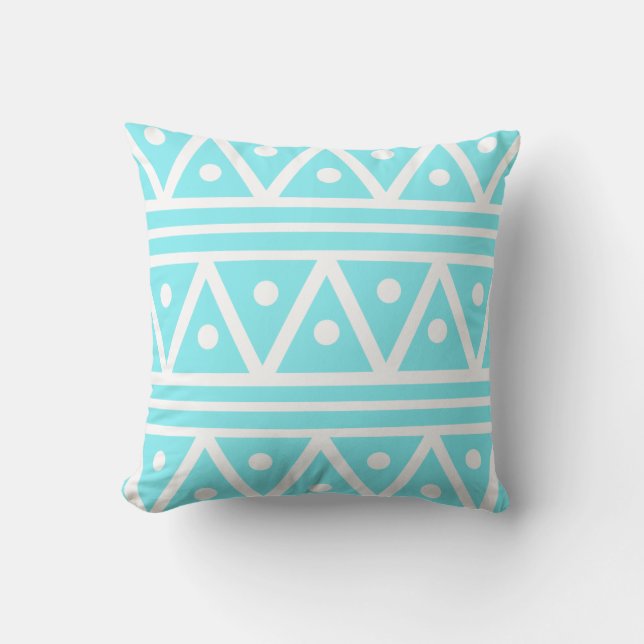 Coussin dans l'Aztèque de turquoise (Recto)