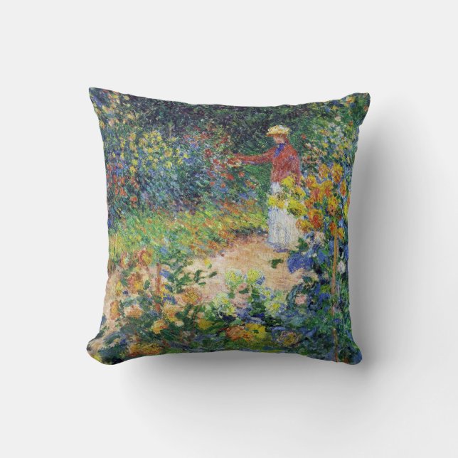 Coussin Dans le jardin par Claude Monet (Recto)