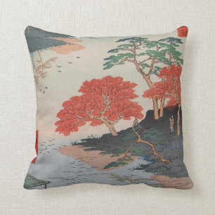 Coussin Dans le sanctuaire d'Akiba Vintage Ukiyo-e Art jap