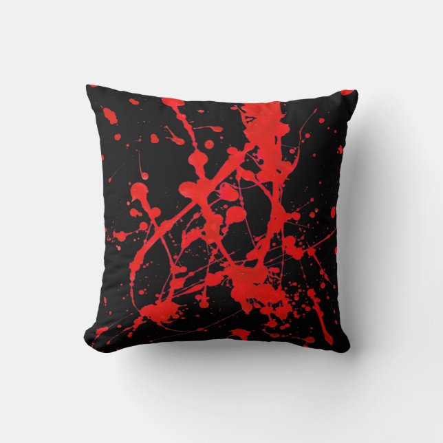 Coussin dans le style pulvérisé black&red par (Recto)