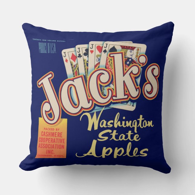 Coussin Dans les années 1950, Jack’s Washington State Appl (Recto)
