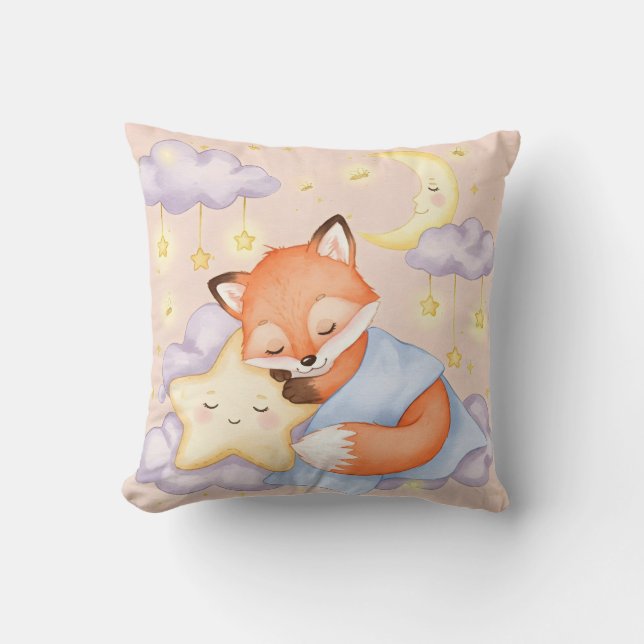 Coussin Dans les nuages, Fox Cub et Star (Recto)