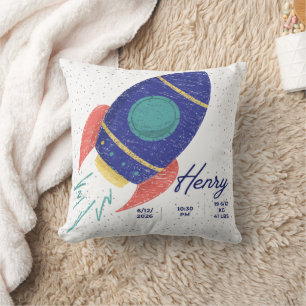 Coussin Dans l'espace Bébé Fusée Personnalisable
