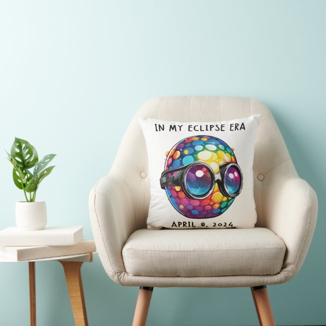 Coussin Dans mon ère d'éclipse solaire 2024 (Chaise)