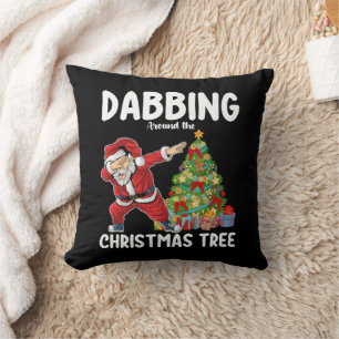 Coussin Danse autour du sapin de Noël Santa Fêtes