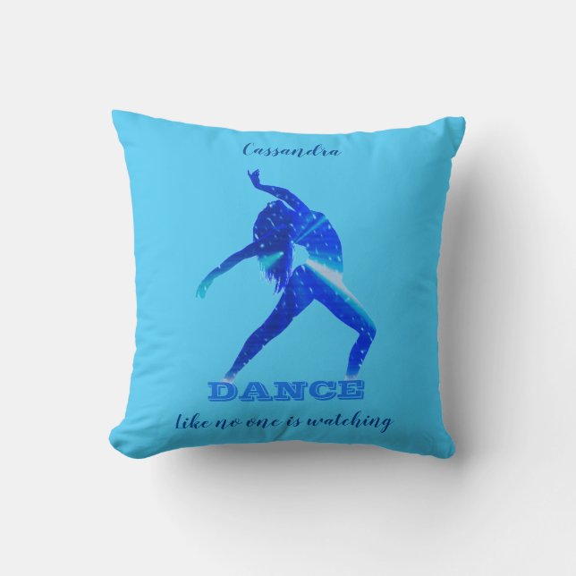 Coussin Danse Comme personne ne regarde Bleu Abstrait (Recto)
