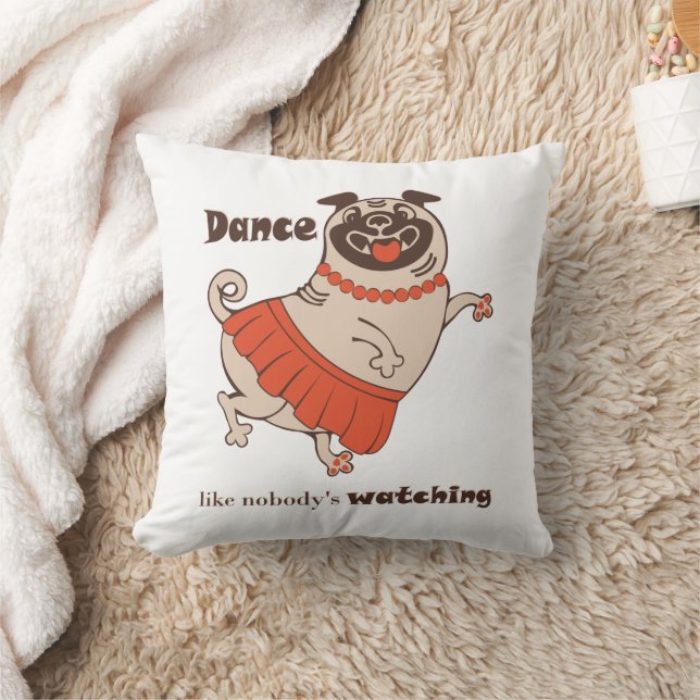 Coussin Danse comme personne ne regarde Carlin Girl (Couverture)