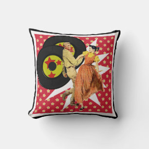 Coussin Danse Couple Carré Danse Swing Dance 50's Dance