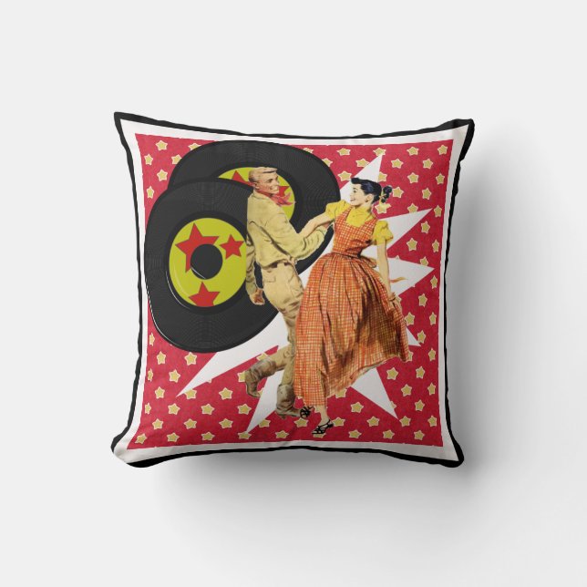 Coussin Danse Couple Carré Danse Swing Dance 50's Dance (Recto)