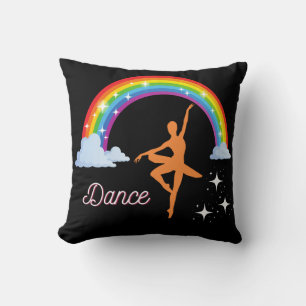 Coussin Danse de Ballerine Arc-en-Ciel