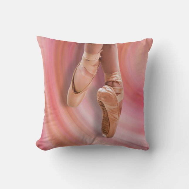 Coussin Danse de ballet en rose réversible (Recto)