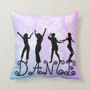 Coussin Danse de Bokeh de danseurs de silhouette