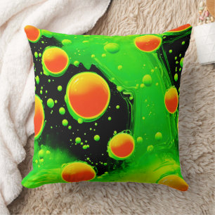 Coussin Danse de bulle néon électrique
