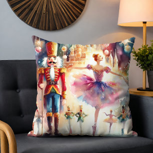 Coussin Danse de Noël de Ballerine Casse-Noisette à l'aqua