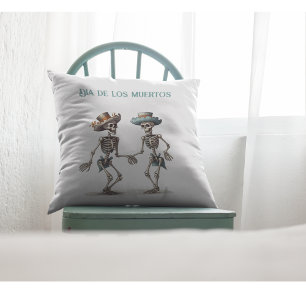 Coussin Danse Éternelle Dia de los Muertos Calaveras