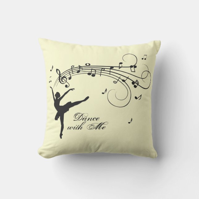 Coussin Danse Extraordinaire Ballerina avec musique Jaune (Recto)
